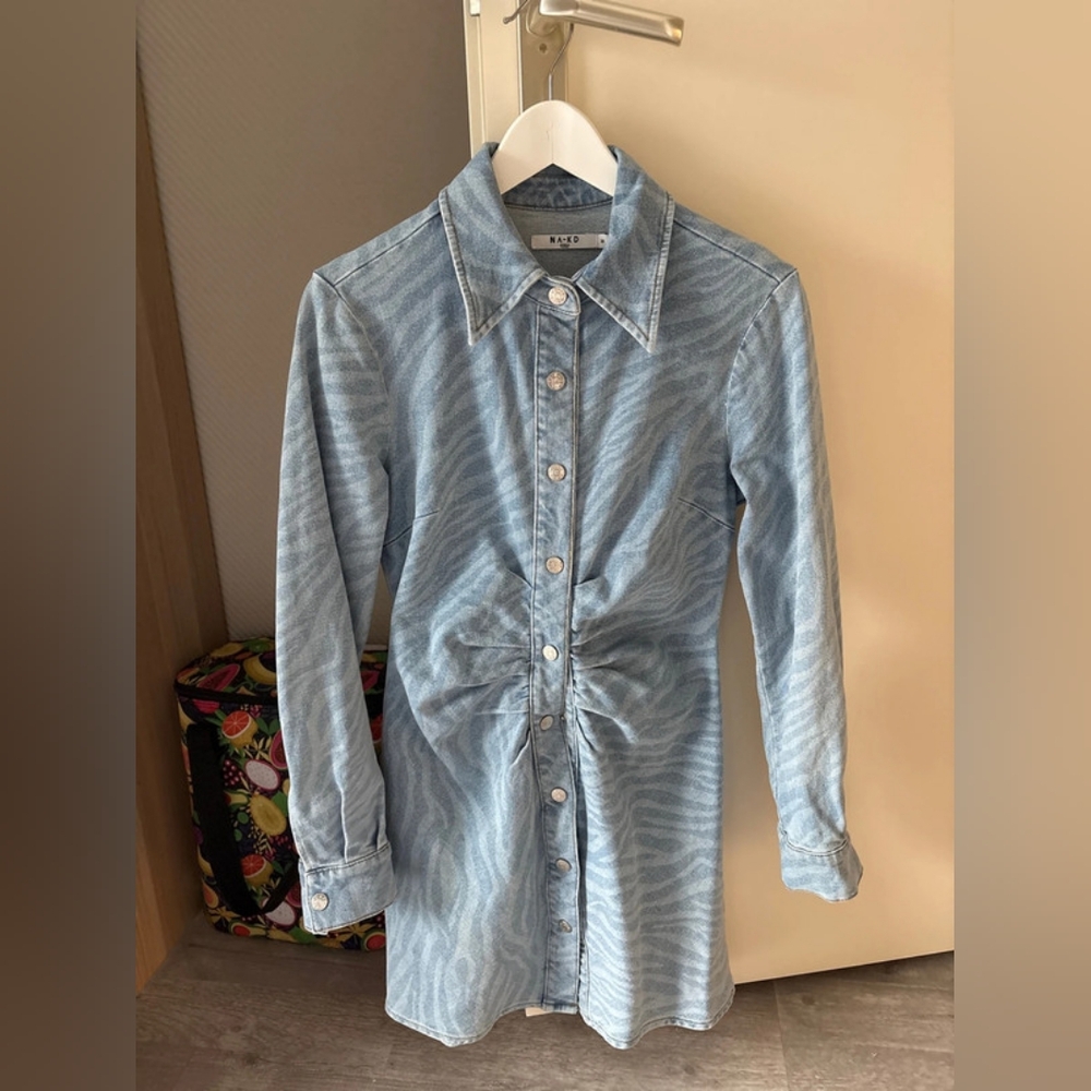 Light Blue Button-Up Dress